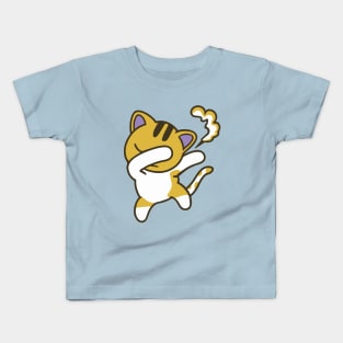 dabbing cute kitty cat cartoon funny cat tee Kids T-Shirt